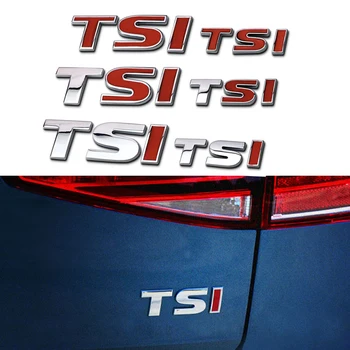 1 комплект 3D металлического бокового брызговика автомобиля TSI, эмблемы заднего багажника, значка, наклейки, Отличительные знаки, Автоаксессуары, украшения, наклейки