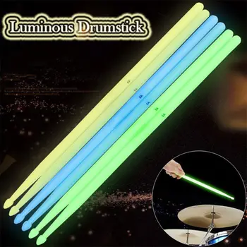 1 пара со светящимися в темноте флуоресцентными палочками 5A, набор светящихся ножек для барабанов Сине-зеленый