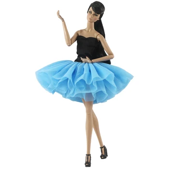 1 шт, модная синяя кружевная юбка, платье-беллет, тонкая танцевальная одежда для куклы Барби, платье для девочек, Аксессуары для кукол, Подарочные детские игрушки