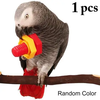 1 шт. Пластиковая игрушка-птица, игрушка-попугай в форме винта, Устойчивая к укусам, Игрушка для жевания Попугая, Обучающая игрушка, Аксессуары для птиц, Случайный цвет