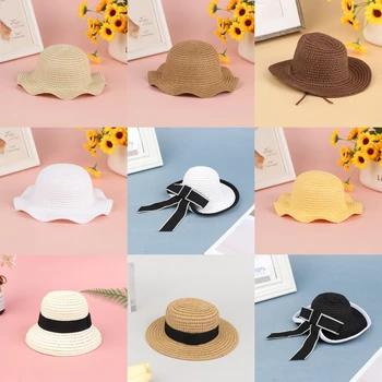 1 шт. шляпа от солнца для кукольного домика, модный Винтажный дизайн, шляпы разных стилей, соломенная панама, пляжные кепки для декора кукольных аксессуаров