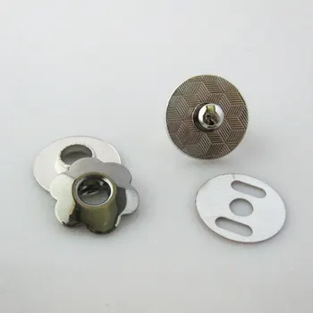 10 комплектов 17-миллиметровых цветочных магнитных пуговиц Серебристые металлические кнопки-защелки для кошелька, сумочки, магнитной кнопки или специальных инструментов