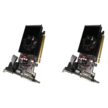 2X GT210 1GB DDR2 64-Битная Видеокарта PCIE 2.0, Совместимая с GPU DVI VGA Настольная видеокарта