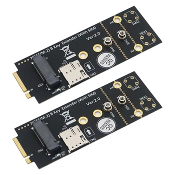 2X M.2 (NGFF) Адаптер Key B со слотом для SIM-карты для модуля 3G/4G/5G Поддерживает NANO SIM-карту 3042/3052 типа M.2 Размер карты Key B