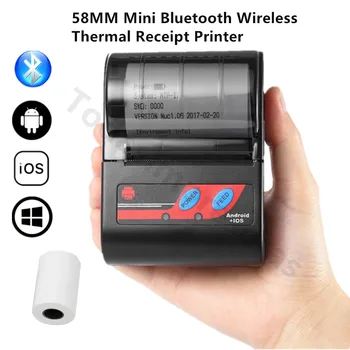 58-миллиметровые мобильные принтеры Bluetooth, Мини-портативная тепловая беспроводная чековая машина, домашний Бизнес-принтер, компьютер