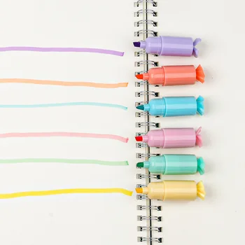6 шт./лот Милые маркеры Школьные канцелярские принадлежности для студентов Принадлежности для рисования Kawaii Candy Mini Paint Marker Pen