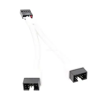 9-контактный кабель-разветвитель USB 2.0 с удлинителем от 1 до 2 с экранированием Улучшает передачу данных на челноке.