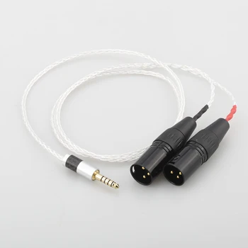 Audiocrast8-Жильный посеребренный 4,4-мм сбалансированный Штекерный кабель аудиоадаптера с двойным 2x 3pin XLR балансным штекерным кабелем