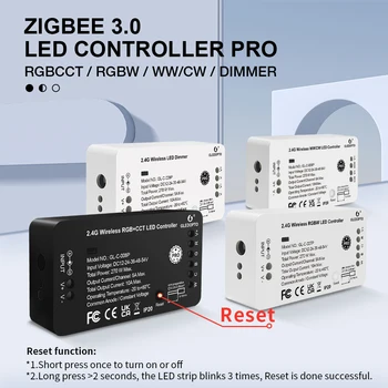 GLEDOPTO Zigbee 3.0 LED Strip Controller Клавиша Сброса CCT DIM RGBW RGB + CCT Pro Tuya Smart Life App Voice RF Remote Switch Control