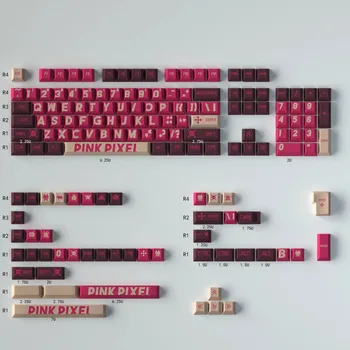 GMK Pink Pixel Keycaps С Подкладкой из PBT-красителя Колпачки для клавиш с Вишневым Профилем Keycap с 2,25 U 2,75U 3U 7U Пробелом ISO Enter