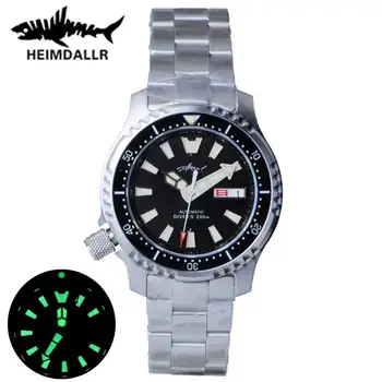 HEIMDALLR Автоматические Мужские часы NH36 Мужские Механические Наручные Часы Diver Watch 200M Сталь 316L Сапфировое стекло 3C Светящийся циферблат