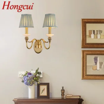 Hongcui Американский латунный настенный светильник для гостиной, спальни, прикроватной тумбочки, ретро гостиничного коридора, настенного светильника для прихожей