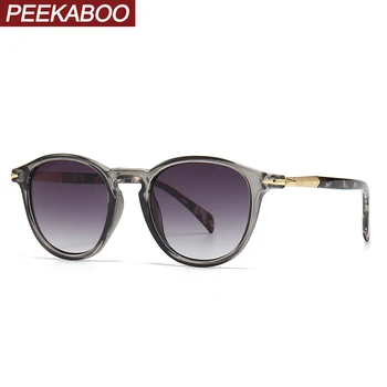Peekaboo ретро стиль мужские солнцезащитные очки женские горячие продажи круглые солнцезащитные очки для женщин унисекс леопардовый коричневый uv400 2024 украшения