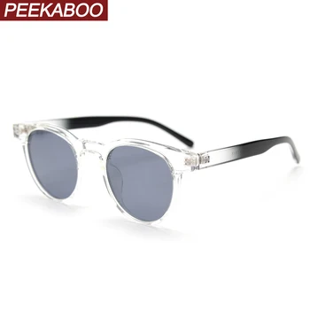 Peekaboo черные коричневые круглые солнцезащитные очки для женщин uv400 TR90 поляризованные солнцезащитные очки для мужчин легкий вес мужские горячие продажи