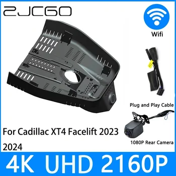 ZJCGO Dash Cam 4K UHD 2160P Автомобильный Видеомагнитофон DVR Ночного Видения для Cadillac XT4 Facelift 2023 2024