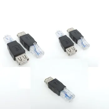 Адаптер Ethernet к USB, конвертер RJ45 Ethernet от мужчины к USB-женщине, сетевой разъем 10 Мбит/100 Мбит/с для ноутбуков, компьютеров