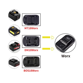 Адаптер для литий-ионного аккумулятора Makita/Bosch/Dewalt/Milwaukee M 18 18V к Аккумуляторному инструменту for Worx 4PIN Используйте BOS18WORX