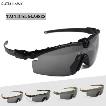 Армейские очки с защитой от ультрафиолета на открытом воздухе, Спортивные охотничьи солнцезащитные очки, Страйкбол, поляризованные очки, военные походные тактические очки, 4 линзы