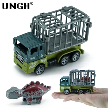 Безынерционный откидной транспортный автомобиль-динозавр с пластиковой клеткой, модель грузовика, развивающая игрушка для детей, подарок мальчику