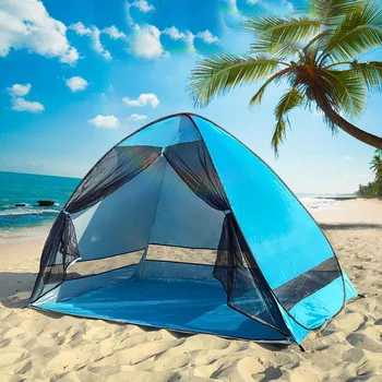 Быстрораскрывающаяся пляжная палатка на 1-2 человека с защитой от комаров и ультрафиолета, автоматизация кемпинга на открытом воздухе, Переносной люк в крыше, сетчатая занавеска