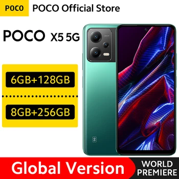 Глобальная версия POCO X5 5G 6 ГБ ОЗУ 128 ГБ ПЗУ / 8 ГБ ОЗУ 256 ГБ ПЗУ 120 Гц FHD + AMOLED DotDisplay Snapdragon 695 NFC 33 Вт