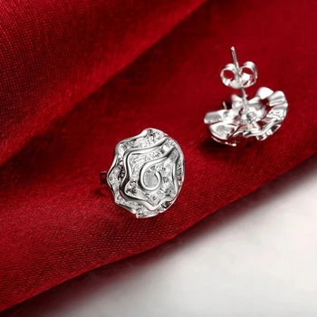 Горячие серьги-гвоздики из стерлингового серебра 925 пробы с розами для женщин, высококачественные ювелирные изделия модных брендов, вечерние, свадебные, праздничные подарки