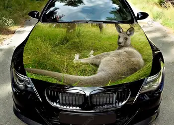 Животное кенгуру Виниловые наклейки на капот автомобиля Оберните виниловой пленкой Наклейки на крышку двигателя Наклейка на автомобиль Автоаксессуары