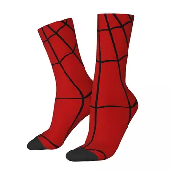 Забавный Счастливый Носок для Мужчин Паутина Красный Harajuku Качественный Носок С Принтом Экипажа Повседневный Подарок