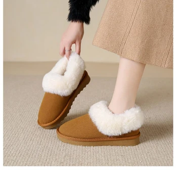 Зимние женские модные удобные повседневные зимние ботинки на толстой подошве для ношения теплых модных ботинок из плотного хлопка 2023
