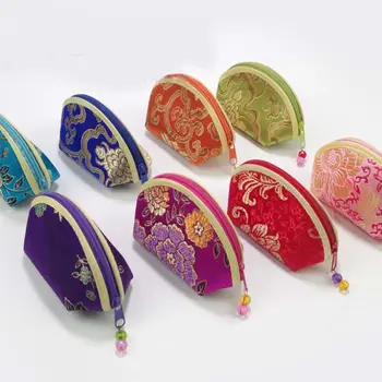 Изысканный кошелек в китайском стиле Подарочная сумка из шелковой ткани на молнии Сумка для монет Сумка для конфет Женская