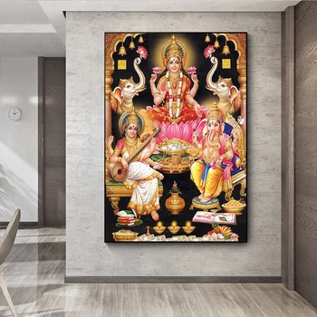 Индуистские Боги, Господь Ганеша Кришна, Картина на холсте, Абстрактные Современные принты и плакаты, настенные художественные картины для гостиной, домашнего декора.