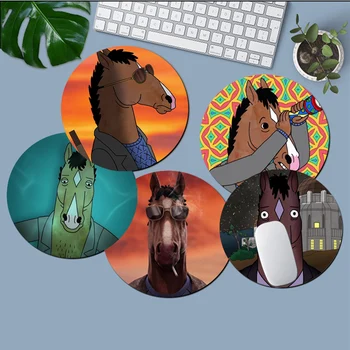 Коврик для Мыши B-Boj-ack Horse-manes Круглый Большой Рекламный Настольный Коврик Студенческий Коврик Для Мыши Коврик для Компьютерной Клавиатуры Игровой Коврик для Геймера Mousemat