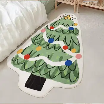 Коврики для ванной в форме рождественской елки, коврики для ванной комнаты, впитывающий Рождественский декор, коврики для ванной, нескользящий коврик для душа, коврик для пола в ванной, ковер