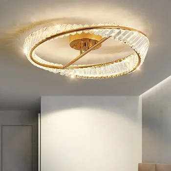 Кольцевой потолочный светильник, современный светодиодный дизайнерский кристалл, освещение для гостиной, спальни, кухни, украшения дома, внутреннего помещения, светодиодный светильник