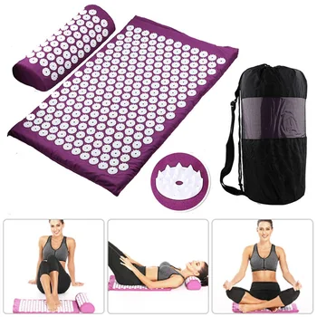Массажная подушка, массажный коврик для йоги, точечный массаж, снимающий болевой стресс, боль в спине, теле, коврик с шипами, коврик для иглоукалывания и набор подушек