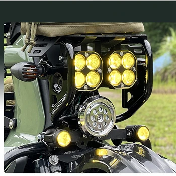Модифицированная передняя фара мотоцикла в сборе светодиодные прожекторы Вспомогательный дорожный двойной световой абажур Для Honda Cub CC110