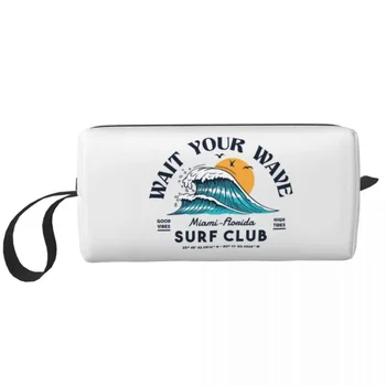 Модная дорожная сумка для туалетных принадлежностей Wait Your Wave Sure Club для женщин, летняя сумка для серфинга, косметичка для серфинга, набор для хранения косметики, набор для макияжа