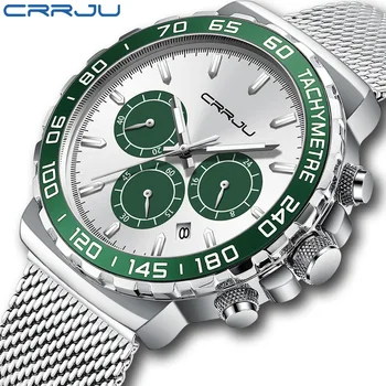 Модные брендовые мужские кварцевые часы с большим циферблатом, спортивный хронограф, водонепроницаемые тяжелые ручные часы, Водный призрак, зеленые мужские наручные часы