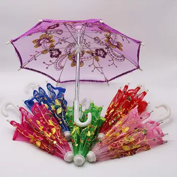 Модные Детские Подарочные Игрушки Куклы Вышитые Зонтики Новый Кружевной Зонт От Солнца Аксессуары Для Кукол