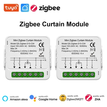Модуль интеллектуального переключения штор Tuya ZigBee для рулонных штор Электродвигатель жалюзи Нужен Zigbee Hub Alexa Google Home Голосовое управление