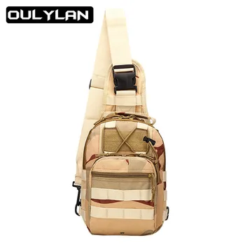 Мужская маленькая нагрудная сумка, велосипедная сумка через плечо, армейский камуфляж, тактические нагрудные сумки, альпинистская портативная сумка-мессенджер 600D Wate Outdoor