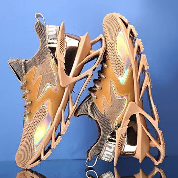 Мужские кроссовки большого размера 39-46, модные дышащие кроссовки для бега, обувь с амортизирующими лезвиями, удобные кроссовки для бега трусцой на открытом воздухе