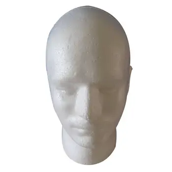 Мужской дисплей для париков, косметологический манекен, подставка для головы, модель из пеноматериала белого цвета