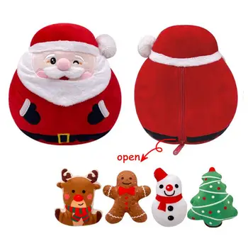 Мультяшный Санта Клаус, плюшевые игрушки, плюшевый Лось, снеговик, подушка для животных, Рождественский Санта Клаус, Мультяшный Снеговик, подушка для детей