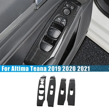 Накладка переключателя панели стеклоподъемника из углеродного волокна для Nissan Altima Teana 2019 2020 2021 Аксессуары Для отделки интерьера