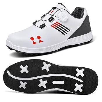 Новая водонепроницаемая обувь для гольфа, мужские роскошные кроссовки для гольфа, Спортивная ходьба на открытом воздухе, обувь для гольфа без шипов, мужская нескользящая спортивная обувь
