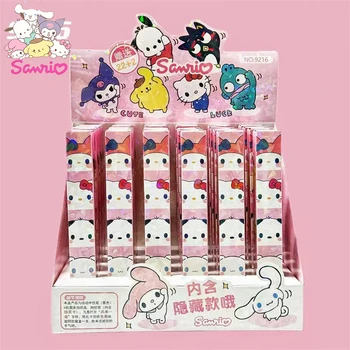 Новые Гелевые Ручки Sanrio 24шт Cute Candied Haws Серии Hello Kitty Melody Милая Ручка Для Письма Черный Кавайный Школьные Принадлежности Для Студентов