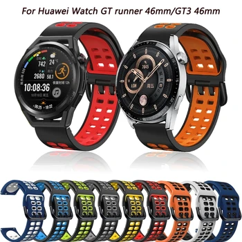 Новый Силиконовый 22 мм Ремешок для Смарт-часов Huawei Watch GT3 46 мм/GT runner 46 мм Браслет-Напульсники Для Watch 2 3 Pro Easyfit