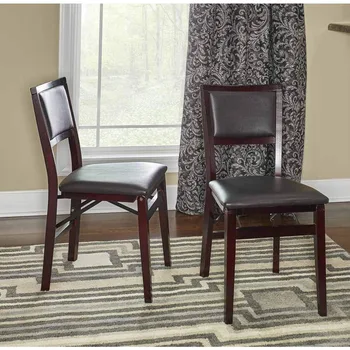 Обеденные стулья Современный складной стул середины века, комплект из 2-х, кухонный стул из искусственного дерева