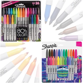 Перманентные маркеры Sharpie Cosmic/80 Glam, тонкие ручки, Цветная водостойкая краска, Маркер для металлических шин, дерева, одежды, керамики